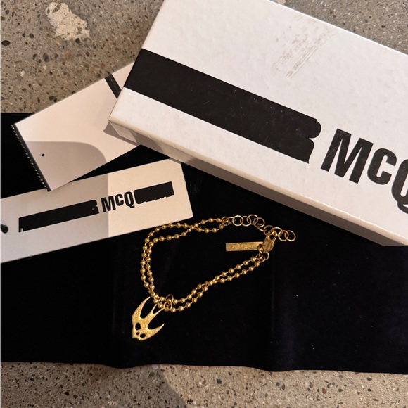 McQ by Alexander McQueen Gold tone Brass Swallow Bird Charm Bracelet - Picture 2 of 3